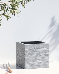 Kukkaruukku savikuituseos valkoinen 30 x 30 x 28 cm PAROS Kukkaruukku savikuituseos valkoinen 30 x 30 x 28 cm PAROS