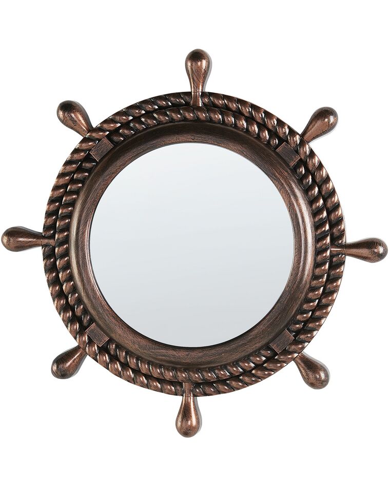 Kulaté nástěnné zrcadlo ø 46 cm tmavě hnědé GORMAZ_904414
