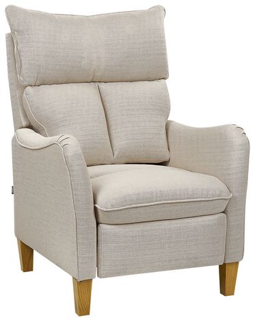 Fabric Recliner Chair Beige ROYSTON
