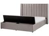Velvet EU King Size Bed with Storage Bench Grey NOYERS_764917