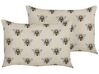 Set of 2 Outdoor Cushions Bee Pattern 40 x 60 cm Beige CANNETO_881401