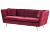 3-sits soffa sammet vinröd FREDERICA_766612