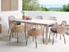 Lot de 6 chaises de jardin avec coussins en polyrotin naturel PRATELLO_877751