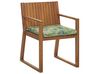 Krzesło ogrodowe akacjowe jasne drewno z poduszką zieloną SASSARI_774849