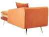 Chaise longue de terciopelo naranja/dorado GONESSE_856935