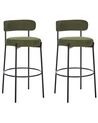 Conjunto de 2 sillas de bar de bouclé verde oscuro ALLISON_913890