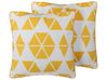 Sierkussen set van 2 geometrisch patroon geel 45 x 45 cm PANSY_770959