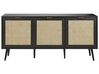 Sideboard Rattan schwarz / beige 3 Türen 150 x 40 x 71 cm OPOCO_873385