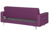 3 Seater Fabric Sofa Bed Purple ABERDEEN_736811