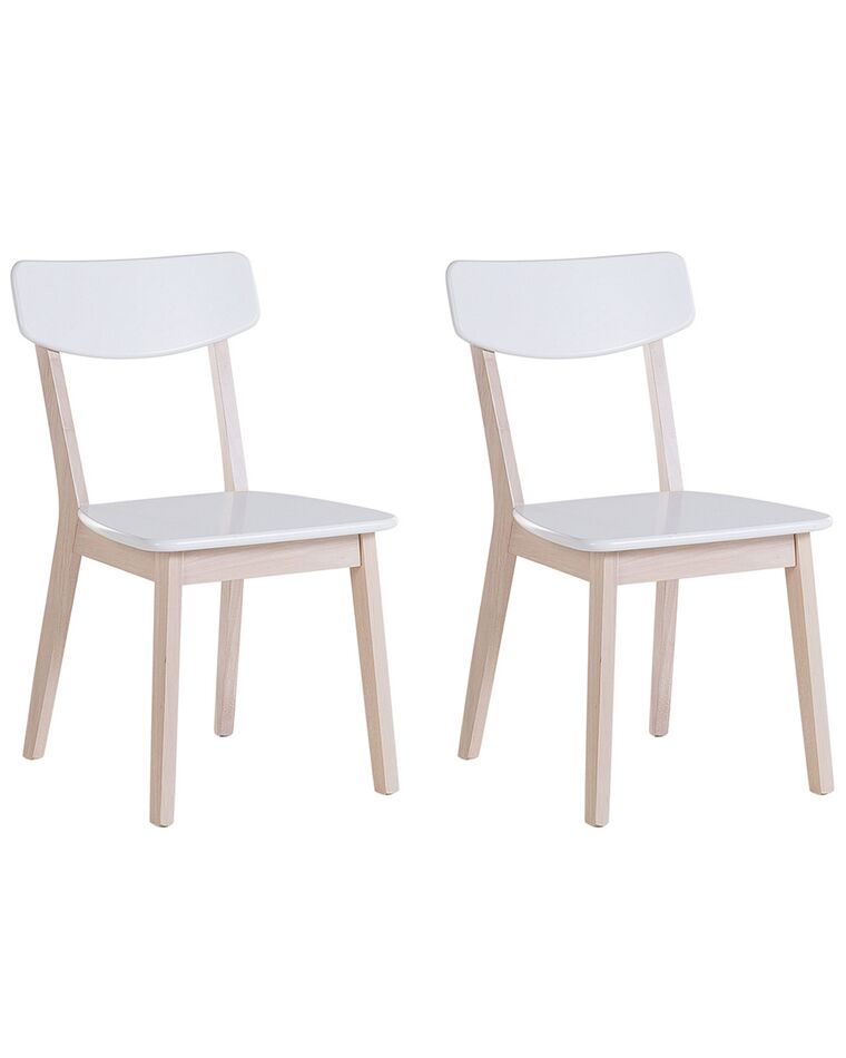 Sada 2 drevených jedálenských stoličiek biela SANTOS_757987