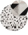 Teppich Kuhfell grau / schwarz ⌀ 140 cm Patchwork Kurzflor KIRKLAR_742814