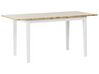 Extending Wooden Dining Table 120/150 x 80 cm Light Wood and White HOUSTON_785829
