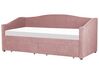 Łóżko dzienne tapicerowane 90 x 200 cm różowe VITTEL_876402