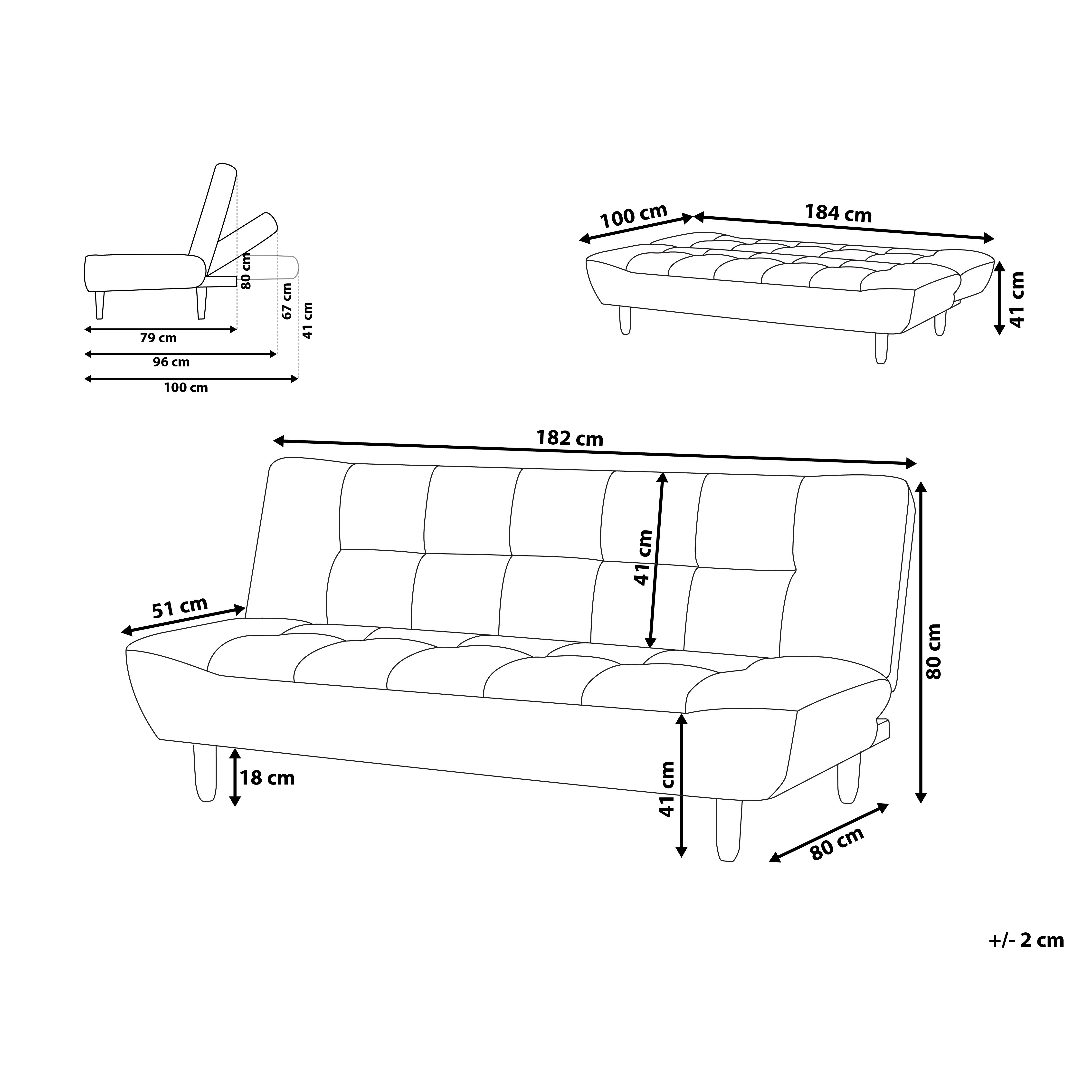 Sofa rozkładana jasnoszara ALSTEN