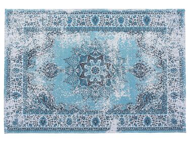 Teppich blau 140 x 200 cm Kurzflor ALMUS