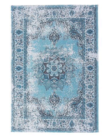 Teppich Baumwolle blau 140 x 200 cm Kurzflor ALMUS