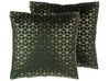 Set of 2 Velvet Cushions Geometric Pattern 45 x 45 cm Green CELOSIA_770078