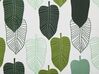Conjunto de 2 tumbonas de jardín de madera de acacia oscura con tela verde/blanco ANZIO_819833