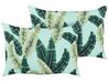 Set of 2 Outdoor Cushions Leaf Motif 40 x 60 cm Green BOISSANO_882822