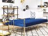 Sofá cama 3 plazas de terciopelo azul marino/dorado MARSTAL_796176