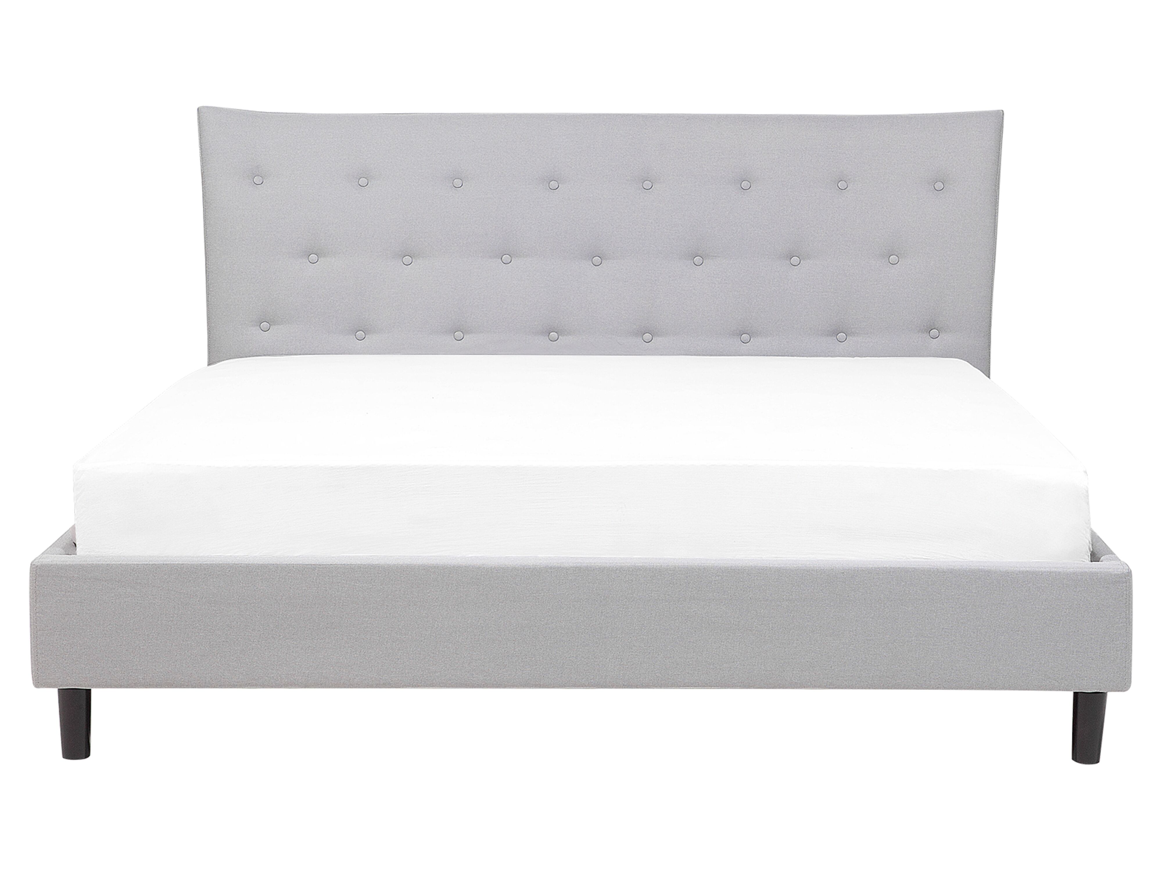 Łóżko tapicerowane 160 x 200 cm jasnoszare SAVERNE