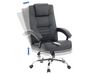 Fotel biurowy regulowany z funkcją masażu ekoskóra czarny COMFORT_812929
