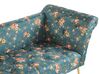 Chaise longue de terciopelo azul turquesa/dorado NANTILLY_782147