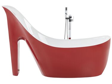 Badewanne freistehend rot-weiß High Heel 180 x 80 cm COCO