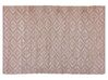 Teppich Baumwolle beige / rosa geometrisches Muster 140 x 200 cm Kurzflor GERZE_853511