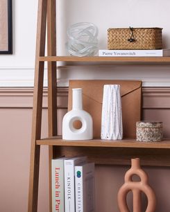 Kukkamaljakko kivitavara luonnonvalkoinen 24 cm AMALIADA