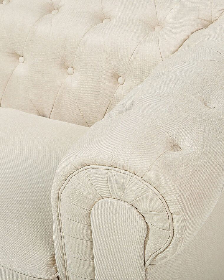 Fabric Armchair Beige CHESTERFIELD | Beliani.co.uk