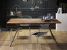 Table à manger effet bois foncé et noire 160 x 90 cm AMSTERDAM_785985