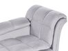 Chaise longue fluweel grijs rechtszijdig LORMONT_881618
