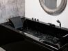 Whirlpool Badewanne schwarz mit LED rechts 183 x 90 cm VARADERO_857945