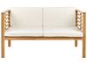 4 Seater Acacia Garden Sofa Set Light Wood with White PACIFIC_897502