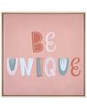 Text Frame Canvas Wall Art 63 x 63 cm Pink TAURISANO_891175