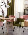 Lot de 2 chaises de salle à manger en velours vert olive SANILAC_847052