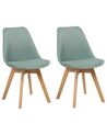 Lot de 2 chaises de salle à manger en tissu vert menthe DAKOTA II_878101