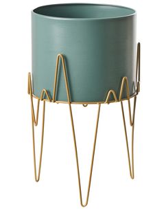 Kukkateline rauta tummanvihreä/kulta 28 x 28 x 50 cm KALANDRA Kukkateline rauta tummanvihreä/kulta 28 x 28 x 50 cm KALANDRA