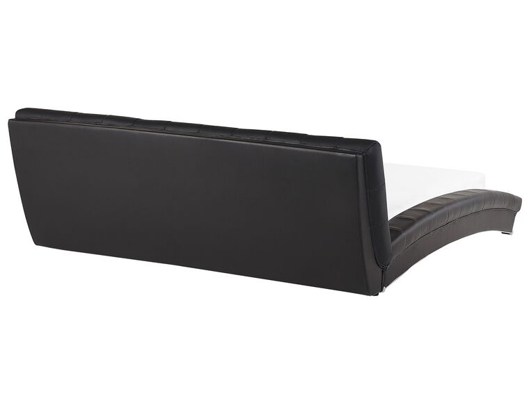 Leather EU Super King Size Bed Black LILLE Beliani.co.uk