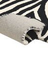 Tapete para crianças em lã preta e branca motivo de zebra 100 x 160 cm KHUMBA_873861