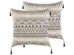 Koristetyyny 2 kpl 45 x 45 cm mustabeige HEUCHERA Koristetyyny 2 kpl 45 x 45 cm mustabeige HEUCHERA