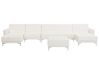 Canapé panoramique convertible en cuir PU blanc 6 places avec pouf ABERDEEN_740024