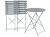 Salon de jardin bistrot table et 2 chaises en acier gris FIORI_688288