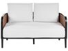 Lounge Set 4-teilig Aluminium schwarz 4-Sitzer Auflagen weiß MONTEFALCO_905510