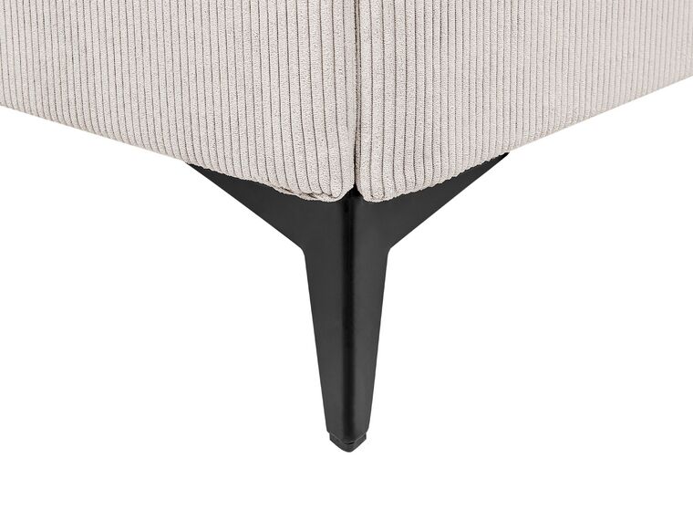 Cama Con Somier De Chenilla Beige Claro/madera Clara 160 X 200 Cm TALENCE