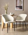 Conjunto de 2 cadeiras de jantar em tecido bouclé branco-creme MASON_887244