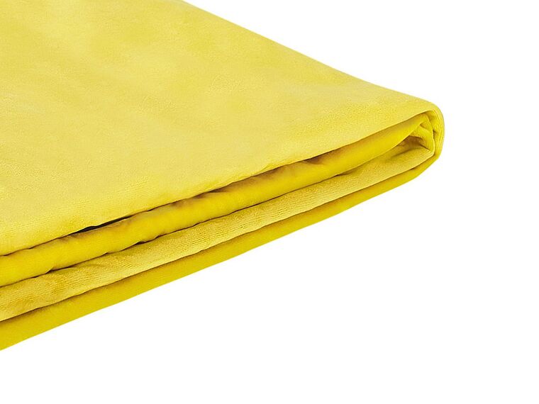 Bettrahmenbezug für FITOU Samtstoff gelb 160 x 200 cm_777097