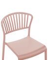 Set of 4 Plastic Dining Chairs Pink GELA_825393