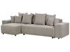Right Hand Fabric Corner Sofa Bed with Storage Taupe LUSPA_900964